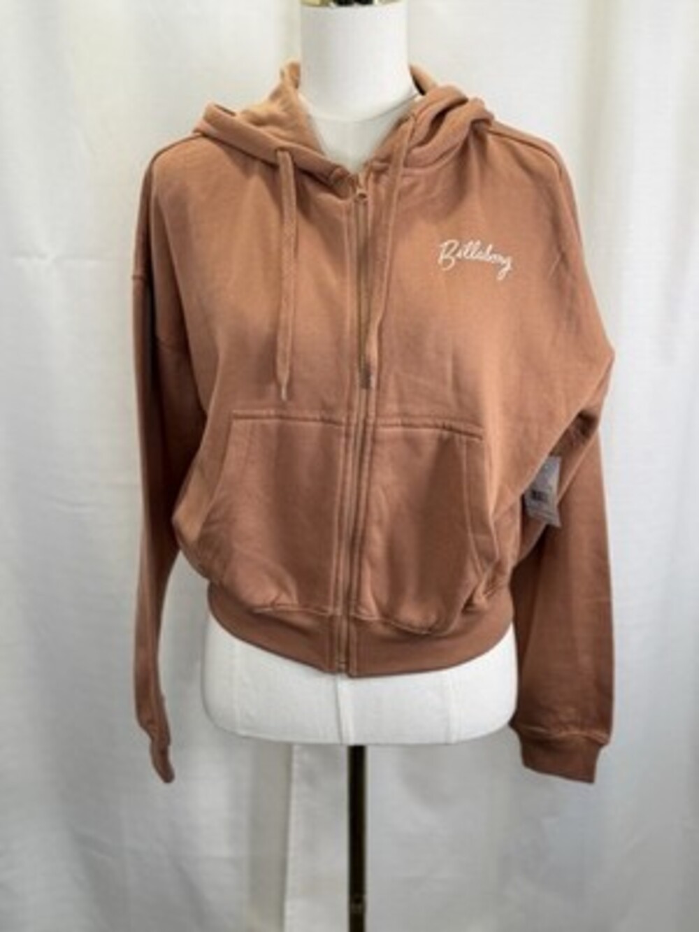 Billabong Hoodie Womens Cropped Zip Fleece Surf Wave Graphic XL